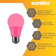 6Pk - Sunlite 4.5 Watts LED A19 Colored Red Transparent Dimmable Light Bulb For Sale