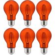 6Pk - Sunlite 4.5 Watts LED A19 Colored Orange Transparent Dimmable Light Bulb Cheap