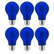 6Pk - Sunlite 4.5 Watts LED A19 Colored Blue Transparent Dimmable Light Bulb Online Sale