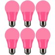 6Pk - Sunlite 4.5 Watts LED A19 Colored Red Transparent Dimmable Light Bulb For Sale