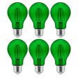 6Pk - Sunlite 4.5 Watts LED A19 Colored Green Transparent Dimmable Light Bulb Hot on Sale