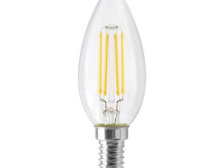 Satco 4.5 Watt B11 LED Clear 350 Lumens 3000K E14 European base 120 Volt Online Sale