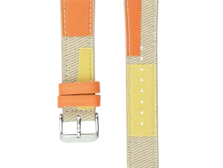 Canvas Style Watch Strap for Apple Watch Series - Orange   Yellow Online