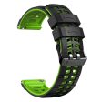 22mm Universal silicone textured strap - Black   Green Hot on Sale