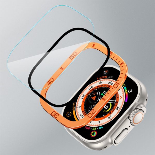 Apple Watch Ultra 2 49mm   Ultra 49mm Tempered Glass Screen Protector  - Orange Online now