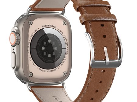 DUX DUCIS YS Apple Watch Series 9 41mm Cowhide leather strap - Brown For Discount