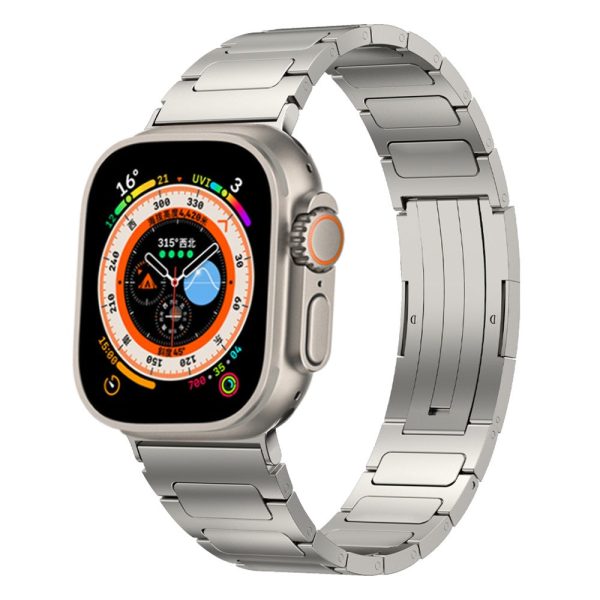 Titanium alloy strap for Apple Watch Series 9 41mm - Titanium Color For Sale