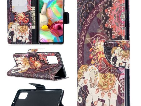 Wonderland Samsung Galaxy A71 flip case - Mandala and Elephant Online now