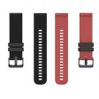 20mm dual color grid texture silicone watch strap for Garmin watch - Black   Red Online now