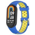 Xiaomi Smart Band 8 Watch Straps Dual-Colors Flexible Band with Stainless Steel Connector - Blue+Yellow Supply