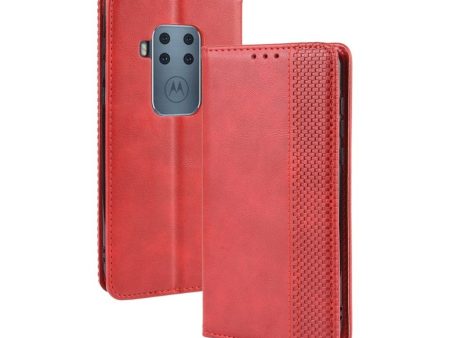 Bofink Vintage Motorola One Zoom leather case - Red Sale