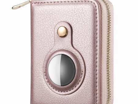 AirTags leather wallet case - Pink For Discount