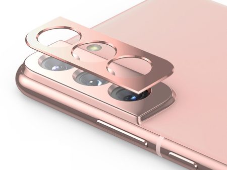 ENKAY Samsung Galaxy S22   S22 Plus aluminum allor tempered glass camera lens protector - Rose Gold Online now