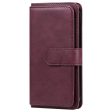 10-slot wallet case for Samsung Galaxy S22 Ultra - Wine Red Fashion