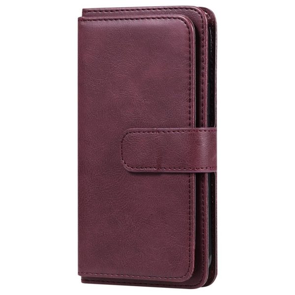 10-slot wallet case for Samsung Galaxy S22 Ultra - Wine Red Fashion