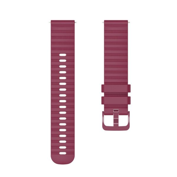 18mm wave grain style silicone watch strap for Garmin watch - Wine Red Sale