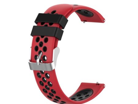 20mm Garmin Vivoactive 3 dual-color silicone watch band - Red   Black Hole Online