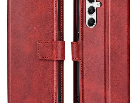 Wallet-style Samsung Galaxy A35 leather case - Red Online now