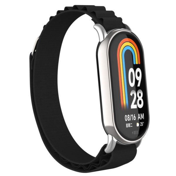 Xiaomi Smart Band 8 nylon strap with silver connector - Black Sale