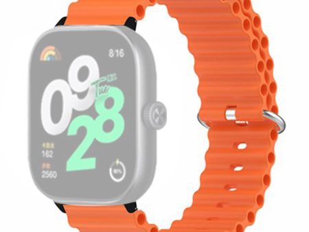 Xiaomi Redmi Watch 4 Silicone Watch Band Wrist Strap with Alloy Connector - Orange Supply