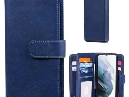 10-slot wallet case for Samsung Galaxy S21 Plus - Dark Blue on Sale