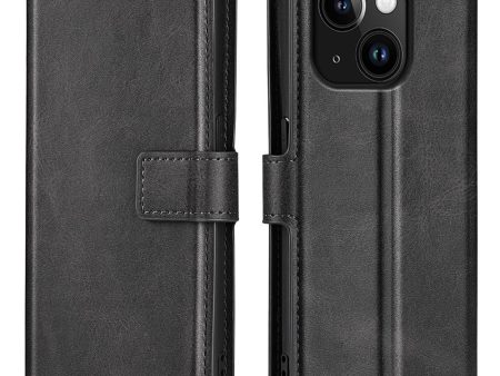 Wallet-style leather case for iPhone 15 - Black Hot on Sale