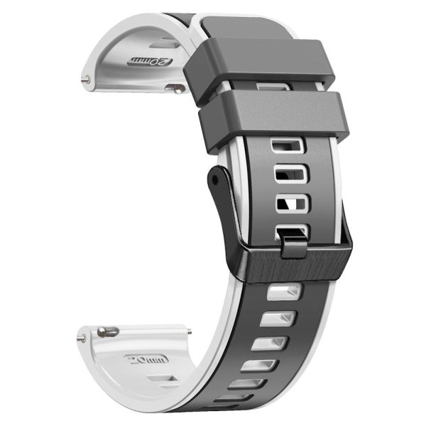 18mm Universal dual color silicone strap - Grey   White Sale