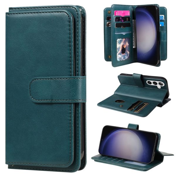 10-slot Samsung Galaxy S24 Plus wallet case - Green Fashion