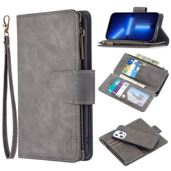 Premium Wallet iPhone 13 Pro Max flip case - Grey on Sale