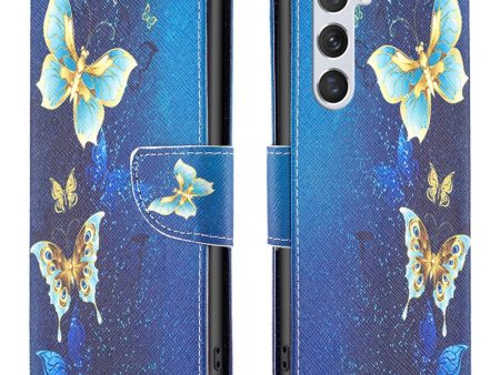 Wonderland Samsung Galaxy S24 flip case - Golden Butterflies on Sale