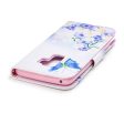 Samsung Galaxy S9 Plus pattern printing leather case - Blue Butterfly and Daisy on Sale