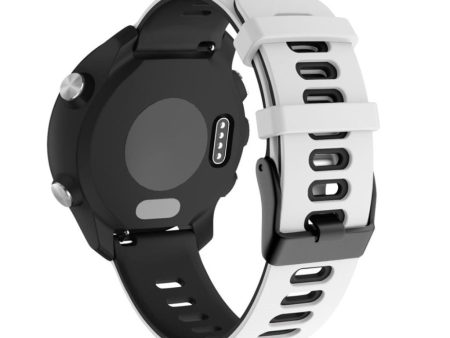 22mm Universal dual color sporty silicone watch strap - White   Black Hot on Sale