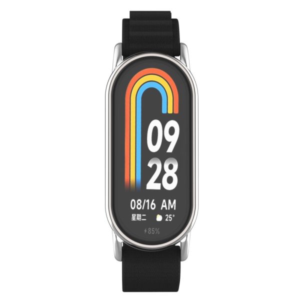 Xiaomi Smart Band 8 nylon strap with silver connector - Black Sale