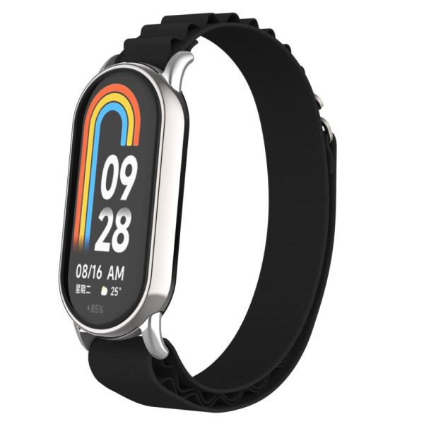 Xiaomi Smart Band 8 nylon strap with silver connector - Black Sale