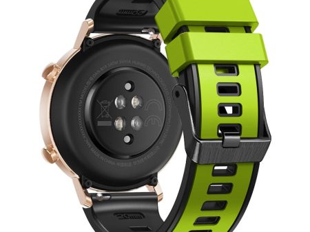 20mm Universal dual color silicone strap - Lime   Black Sale