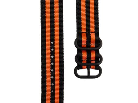 18mm Universal nylon watch strap - Black   Orange on Sale