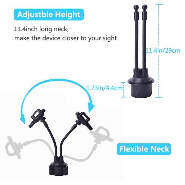 Universal double clip rotatable car phone holder Online Sale