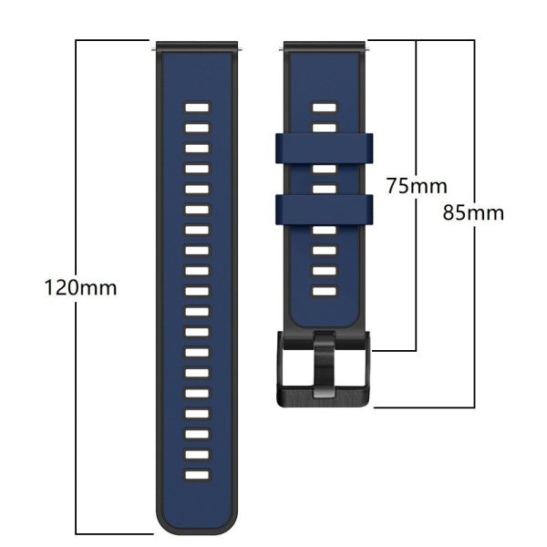 18mm Universal dual color silicone strap - Grey   White Sale