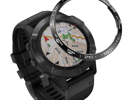 Garmin Fenix 6 cool stainless steel bezel - Black   White Online Hot Sale