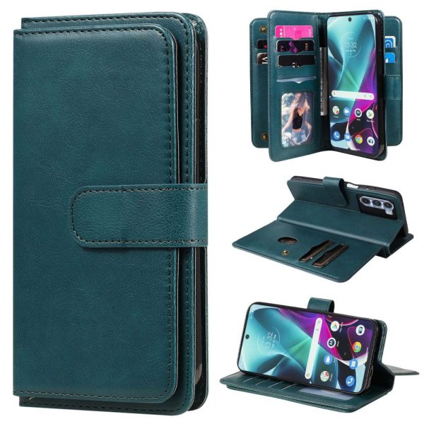 10-slot wallet case for Motorola Moto G200 5G   Edge S30 - Blackish Green Sale