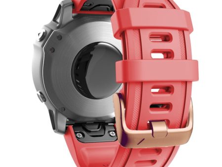 20mm silicone strap with rose gold buckle for Garmin watch - Red Hot on Sale