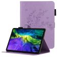 Purple Imprinted Plum Blossom Pattern Tablet Cover Versatile Leather Case with Stand for iPad Pro 11 (2018-2022) Online now