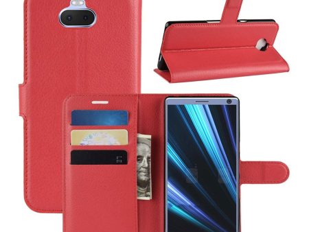 Sony Xperia 10 litchi leather case - Red Supply