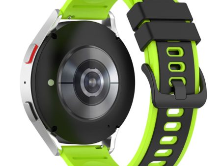 20mm dual color silicone watch strap for Samsung watch - Black   Lime Online Hot Sale