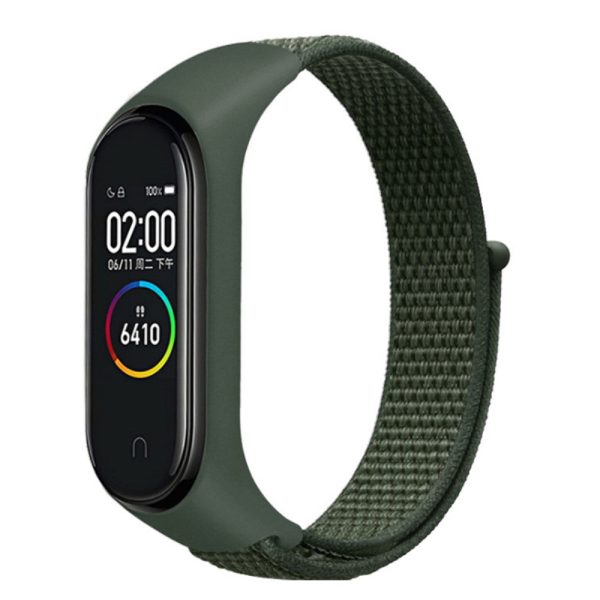 Xiaomi Mi Band 7   6   5 nylon watch strap - Army Green For Discount