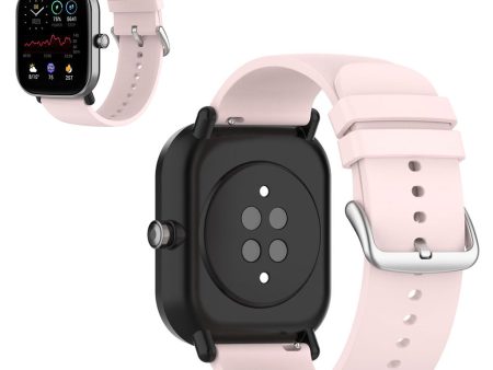 20mm simple silicone watch strap  for Amazfit watch - Light Pink   Silver Buckle Sale