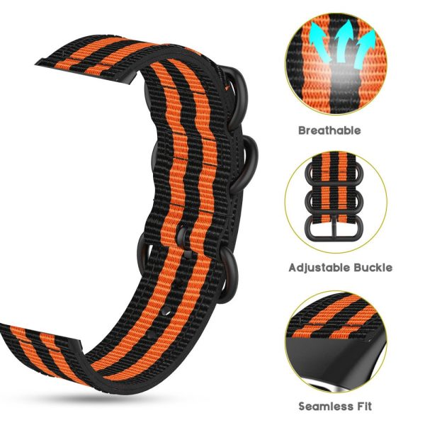 18mm Universal nylon watch strap - Black   Orange on Sale