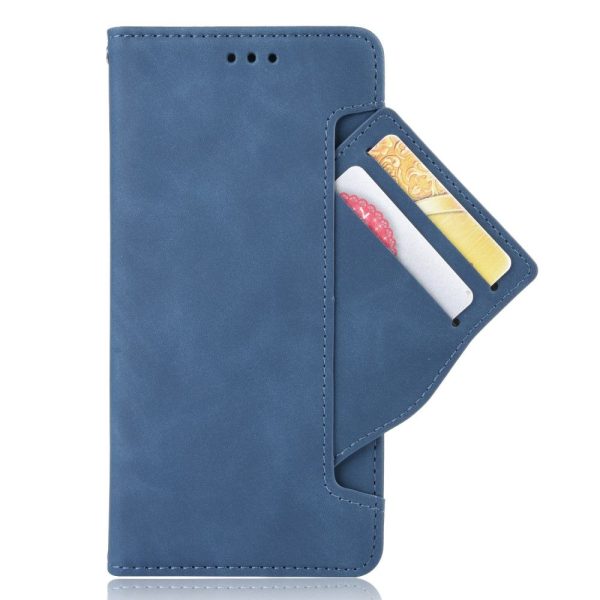 Modern-styled leather wallet case for Samsung Galaxy S22 Plus - Blue Online Hot Sale