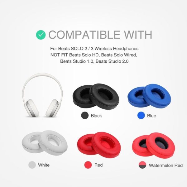 Beats Solo 2   3 leather foam ear pad cushion - Red Online