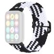 Xiaomi Smart Band 8 Pro Nylon Watch Band Adjustable Woven Strap - Black+White For Cheap